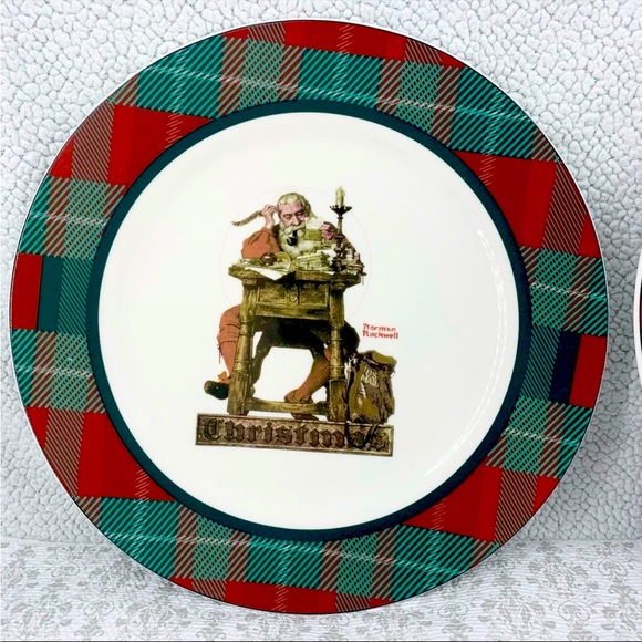 Norman Rockwell the Saturday evening post 4/piece plate set with stands - Picture 3 of 10